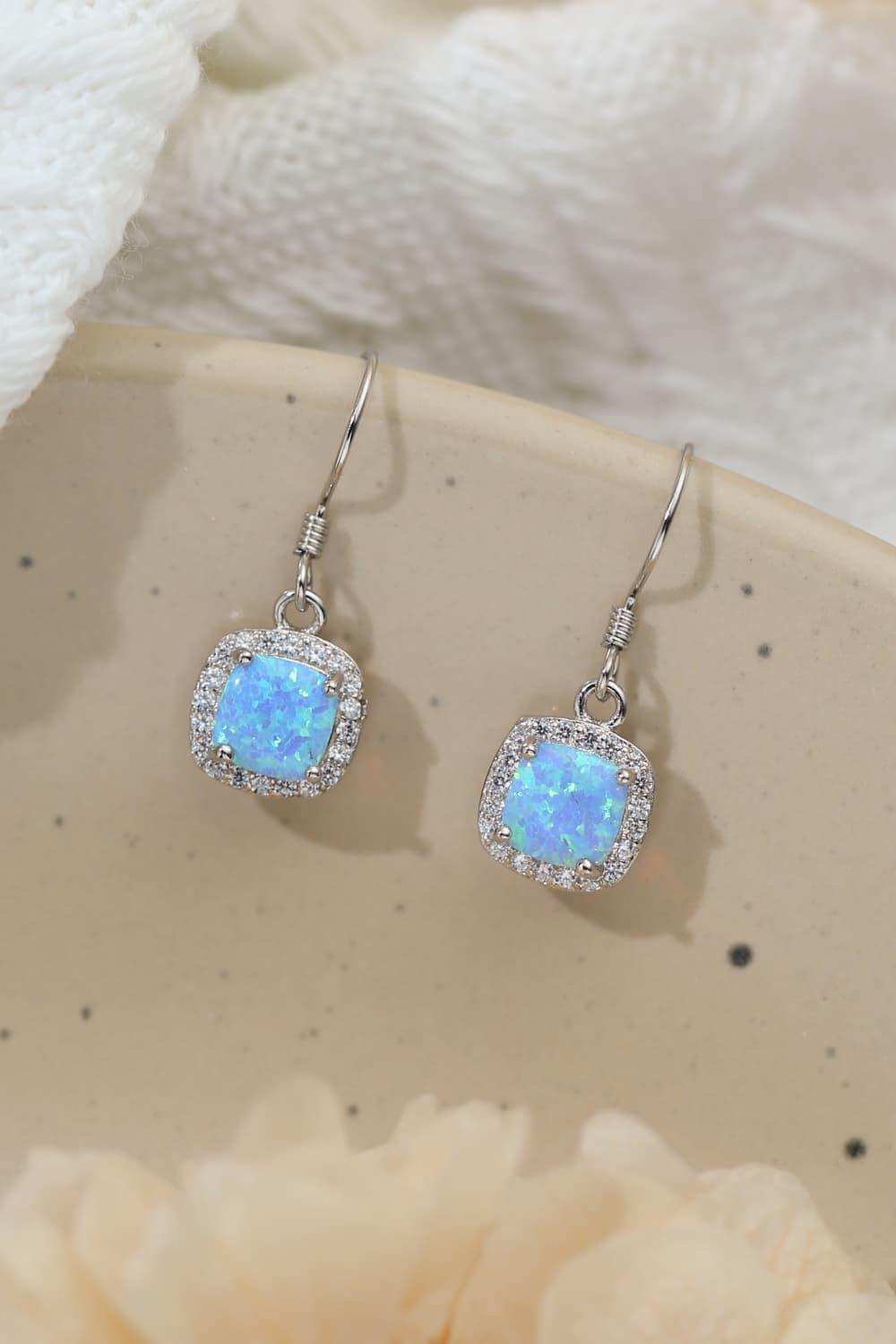 Opal Square Drop Earrings - Trendsi - Flyclothing LLC