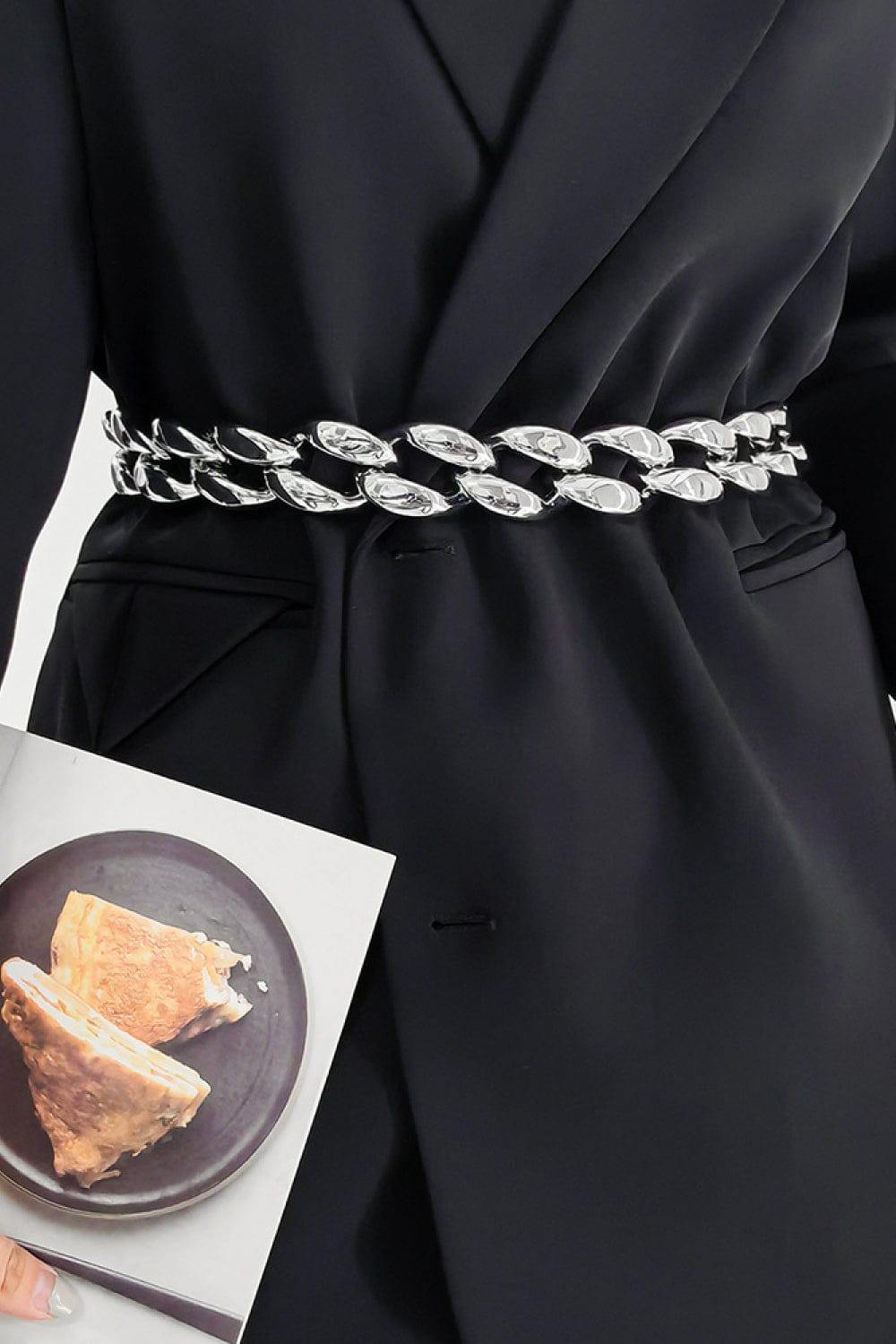 1.2" Width Acrylic Curb Chain Belt - Trendsi