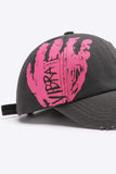 VIBRA Graphic Distressed Adjustable Baseball Cap - Trendsi - Flyclothing LLC