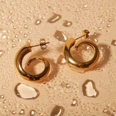 18K Gold-Plated Stainless Steel Earrings - Trendsi - Flyclothing LLC