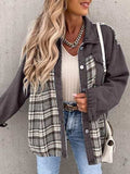 Plaid Button Up Dropped Shoulder Jacket - Trendsi - Flyclothing LLC