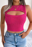 Cutout Sleeveless Knit Top - Trendsi - Flyclothing LLC