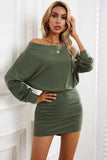 Off-Shoulder Long Sleeve Dress - Trendsi - Flyclothing LLC