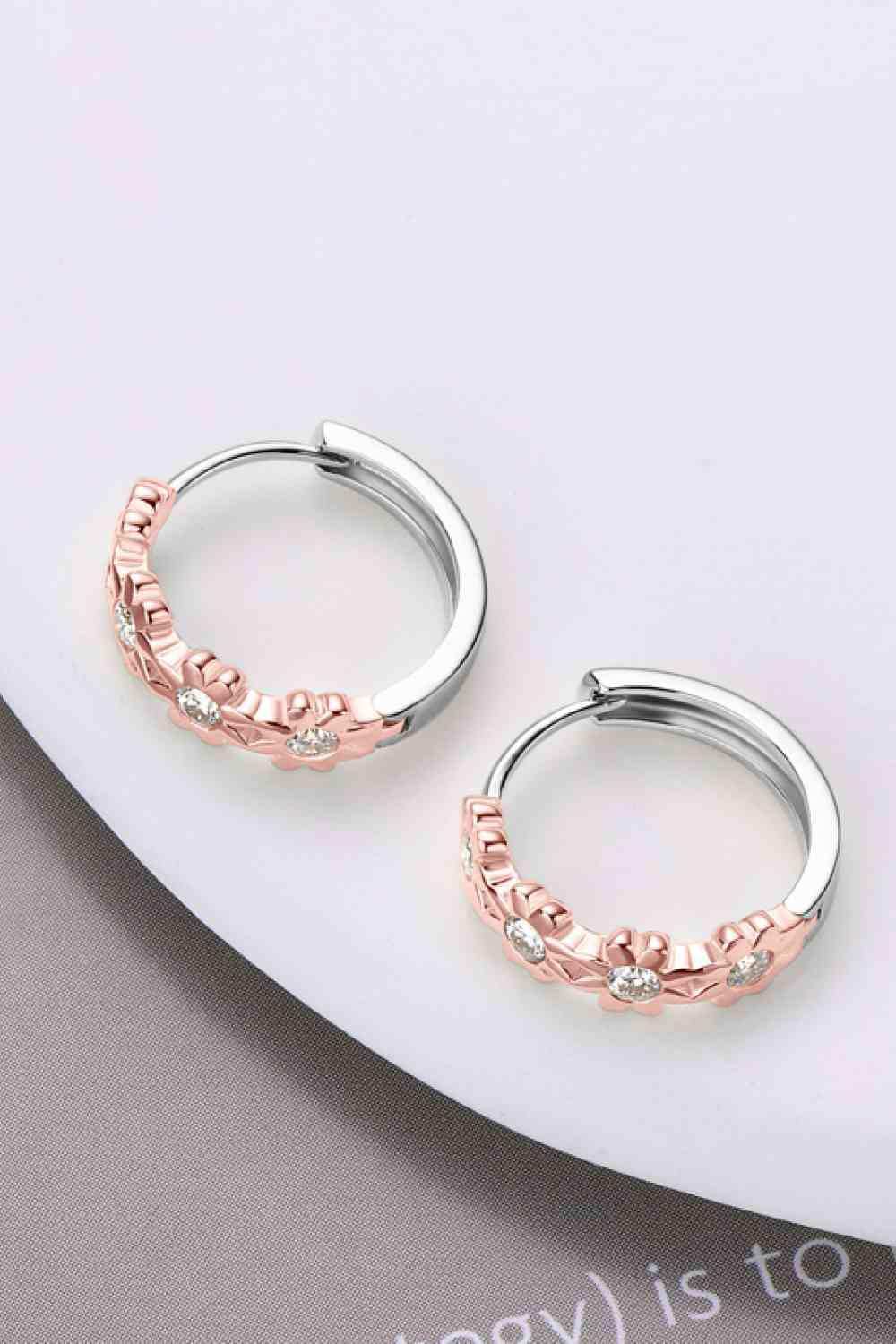 Moissanite 925 Sterling Silver Huggie Earrings - Trendsi - Flyclothing LLC