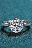 3 Carat Moissanite Rhodium-Plated Side Stone Ring - Trendsi - Flyclothing LLC