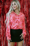 Ditsy Floral Collared Neck Shirt - Trendsi - Flyclothing LLC