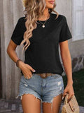 Heathered Round Neck Short Sleeve T-Shirt - Trendsi - Flyclothing LLC