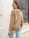 Johnny Collar Drop Shoulder Sweater - Trendsi - Flyclothing LLC