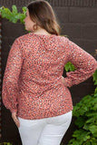 Plus Size Leopard Long Sleeve T-Shirt - Trendsi - Flyclothing LLC