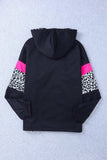 Leopard Color Block Zip-Up Hooded Jacket - Trendsi - Flyclothing LLC