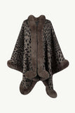 Leopard Open Front Poncho - Trendsi - Flyclothing LLC