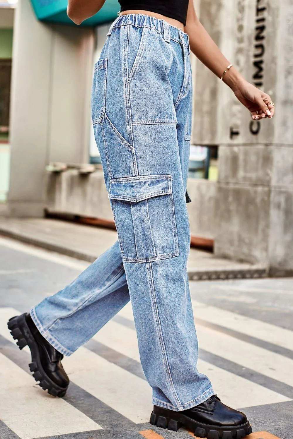 Loose Fit Long Pants with Pockets - Trendsi - Flyclothing LLC