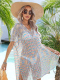 Multicolored Openwork Tassel Slit Cover-Up - Trendsi - Flyclothing LLC