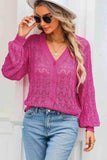 Openwork V-Neck Cardigan - Trendsi - Flyclothing LLC