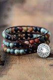 Handmade Triple Layer Beaded Agate Bracelet - Trendsi - Flyclothing LLC