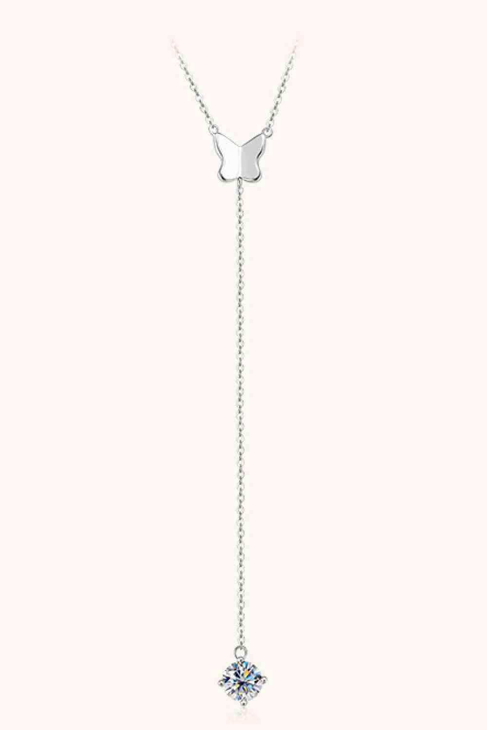 1 Carat Moissanite 925 Sterling Silver Necklace - Trendsi - Flyclothing LLC