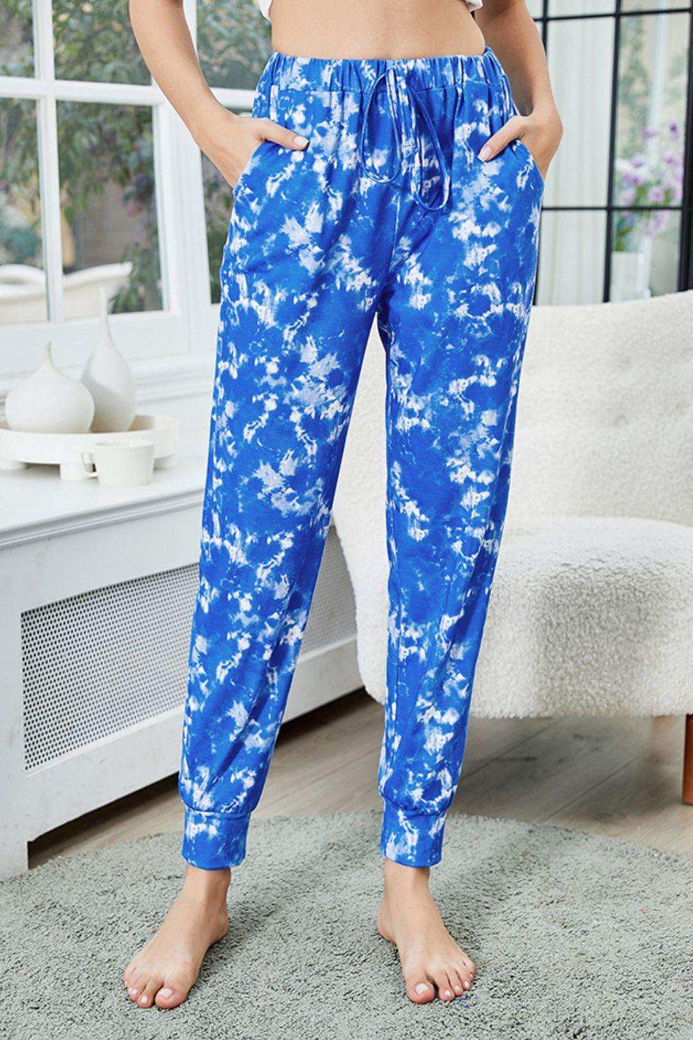 Tie-Dye Drawstring Waist Joggers with Pockets - Trendsi - Flyclothing LLC