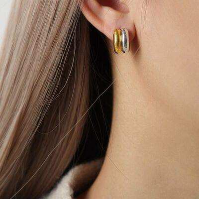 18K Gold-Plated C-Hoop Earrings - Trendsi - Flyclothing LLC