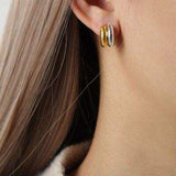18K Gold-Plated C-Hoop Earrings - Trendsi - Flyclothing LLC