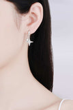 Moissanite Star Rhodium-Plated Drop Earrings - Trendsi - Flyclothing LLC