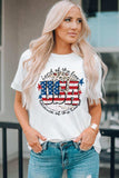 USA Graphic Round Neck Tee - Trendsi - Flyclothing LLC