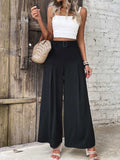 Ruched High Waist Wide Leg Pants - Trendsi - Flyclothing LLC