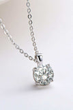 925 Sterling Silver 1 Carat Moissanite Chain-Link Necklace - Trendsi - Flyclothing LLC