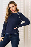 Basic Bae Long Raglan Sleeve Round Neck Top - Trendsi - Flyclothing LLC