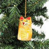 Handpainted Cat Ornaments, Set of 2 - Asha Handicrafts - Flyclothing LLC