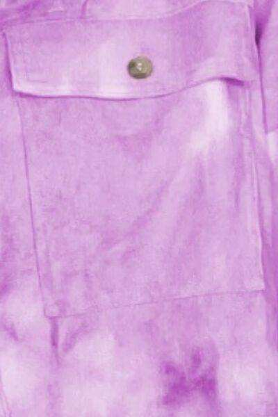 Tie-Dye Button Up Long Sleeve Shirt - Trendsi - Flyclothing LLC