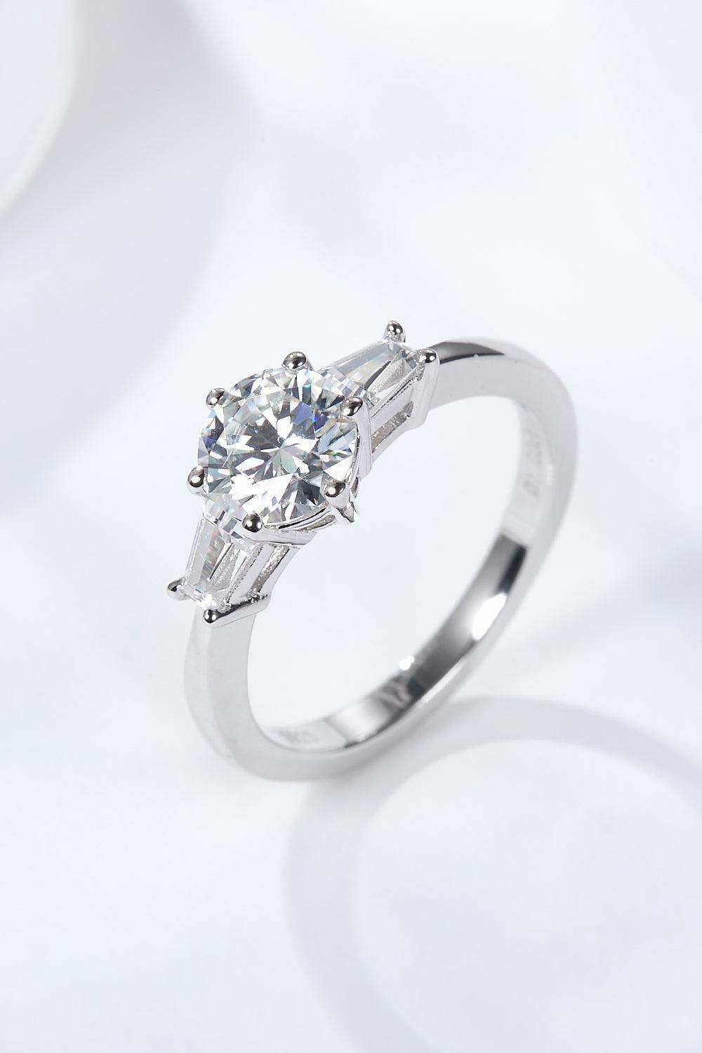 Loyal Love 1 Carat Moissanite Platinum-Plated Ring - Trendsi - Flyclothing LLC