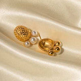 Imitation Pearl Stainless Steel Stud Earrings - Trendsi - Flyclothing LLC