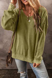 Round Neck Dropped Shoulder Sweatshirt - Trendsi - Flyclothing LLC
