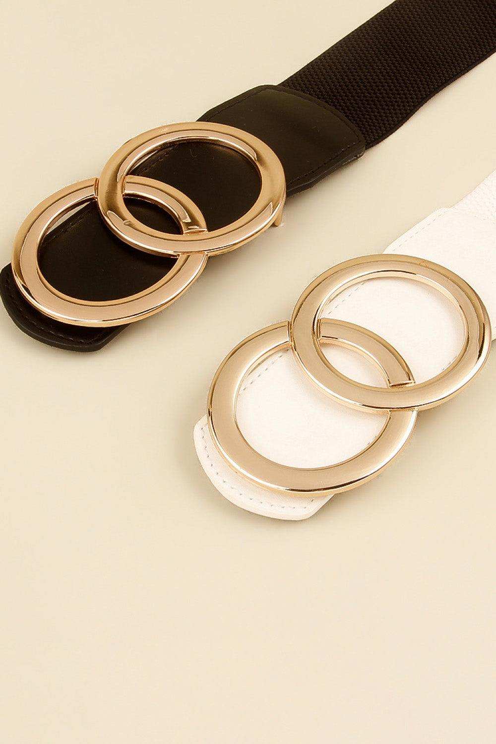 Zinc Alloy Buckle Elastic PU Belt - Trendsi - Flyclothing LLC