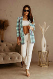 Plaid Open Front Blazer - Trendsi - Flyclothing LLC