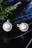Moissanite Pearl 925 Sterling Silver Earrings - Trendsi - Flyclothing LLC