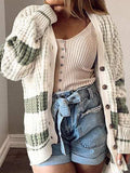 Plus Size Striped Button Up Dropped Shoulder Cardigan - Trendsi - Flyclothing LLC