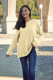 Basic Bae Full Size Ribbed Round Neck Long Sleeve Knit Top - Trendsi - Flyclothing LLC