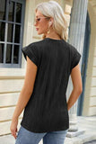 Round Neck Cap Sleeve T-Shirt - Trendsi - Flyclothing LLC