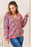 Woven Right V-Neck Long Sleeve Cardigan - Trendsi - Flyclothing LLC