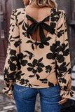 Printed Tied Flounce Sleeve Blouse - Trendsi - Flyclothing LLC