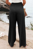 Plus Size Smocked High Waist Wide Leg Pants - Trendsi - Flyclothing LLC