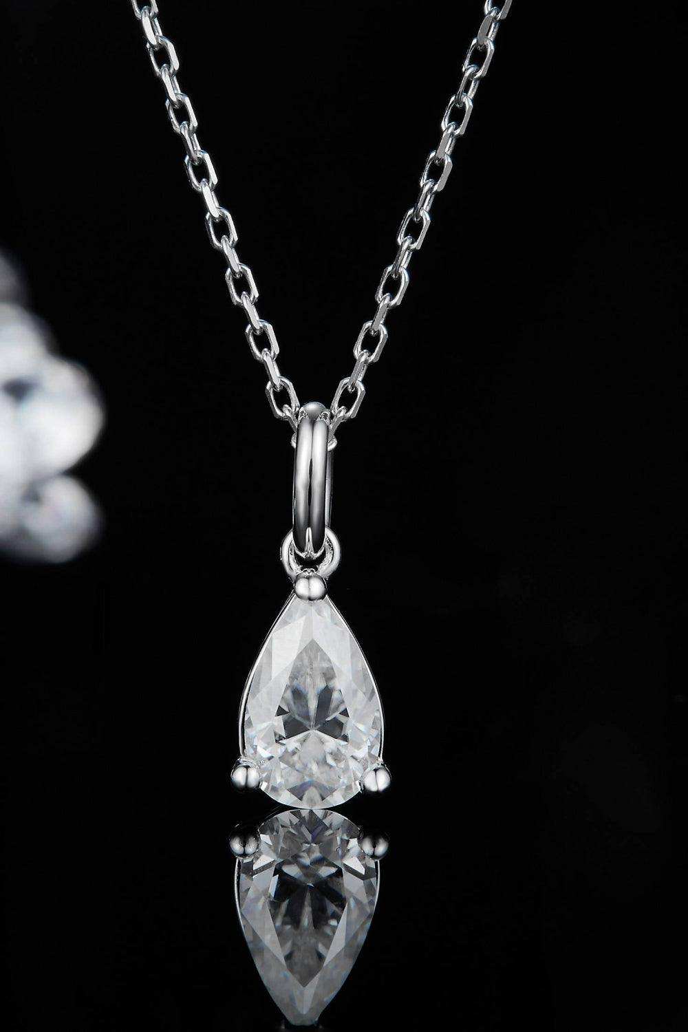 1 Carat Moissanite 925 Sterling Silver Necklace - Trendsi - Flyclothing LLC