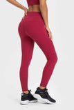 Highly Stretchy Wide Waistband Yoga Leggings - Trendsi - Flyclothing LLC