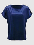 Round Neck Short Sleeve T-Shirt - Trendsi - Flyclothing LLC