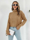 Turtleneck Dropped Shoulder Sweater - Trendsi - Flyclothing LLC