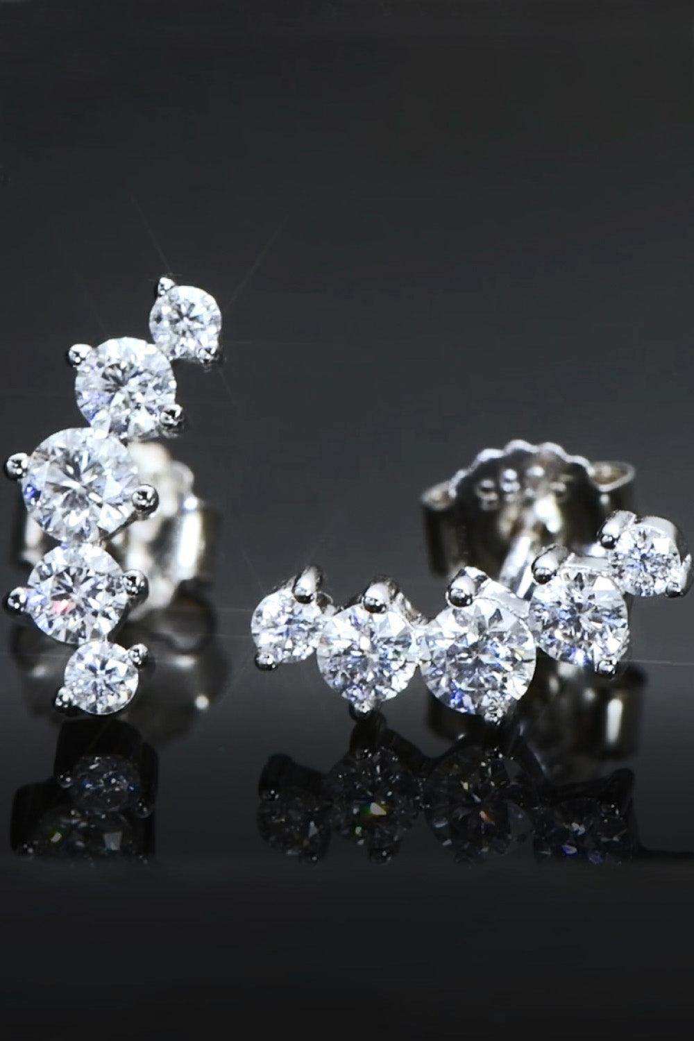 All You Need Moissanite Platinum-Plated Earrings - Trendsi - Flyclothing LLC