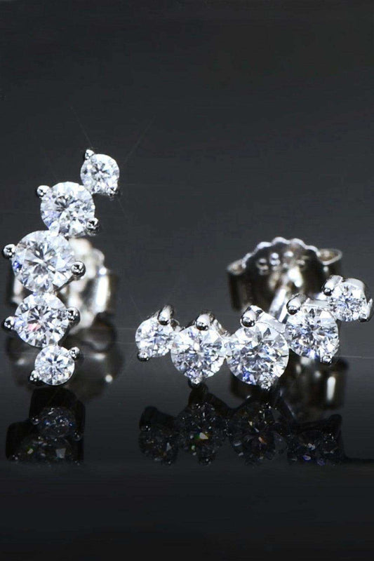 All You Need Moissanite Platinum-Plated Earrings - Trendsi - Flyclothing LLC