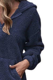 Half Zip Dropped Shoulder Oversized Hoodie - Trendsi - Flyclothing LLC
