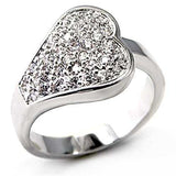 Alamode Rhodium Brass Ring with AAA Grade CZ in Clear - Alamode - Flyclothing LLC